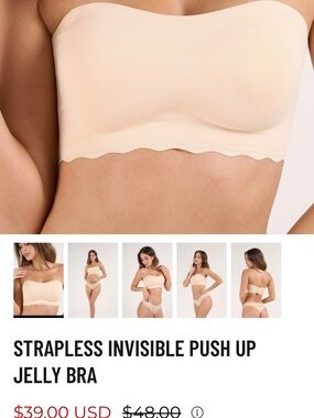 Celeste D’OR Curve Strapless Invisible Push Up Jelly Bra - Nude Medium